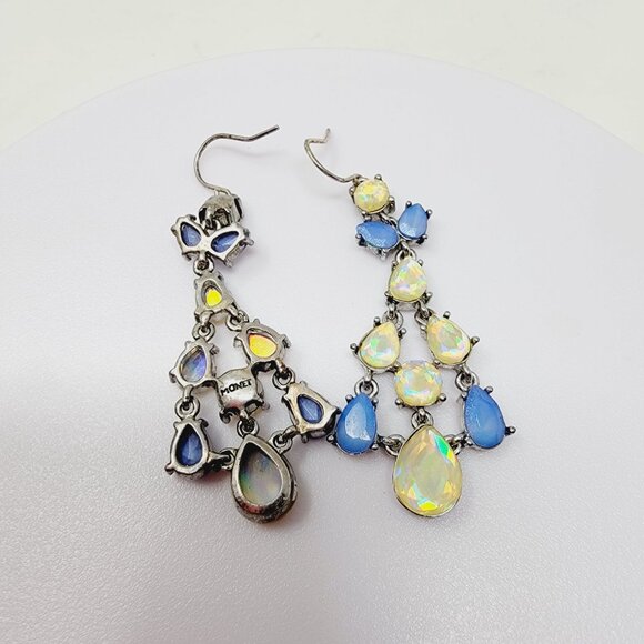 Vintage Monet Iridescent Chandelier Earrings - Picture 4 of 7